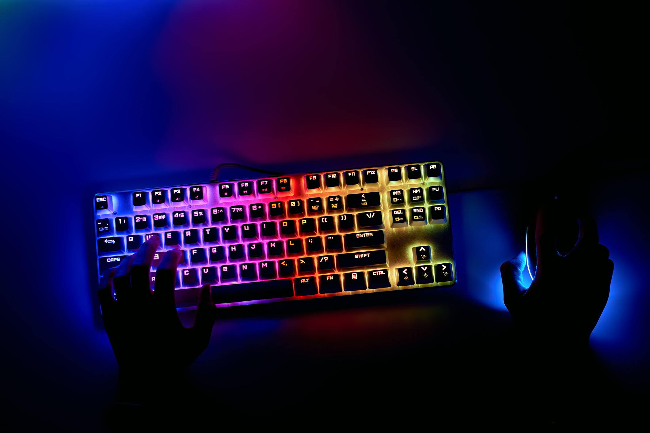 Osvětlená herní klávesnice