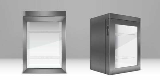 Malé prosklené lednice